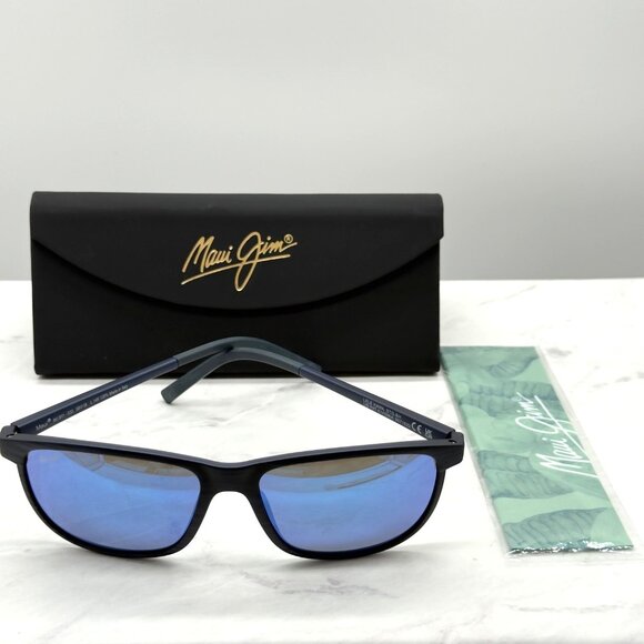 Maui Jim Lele Kawa Navy Blue Stripe Blue Hawaii Polarized Sunglasses MJ811-03S - Picture 1 of 10